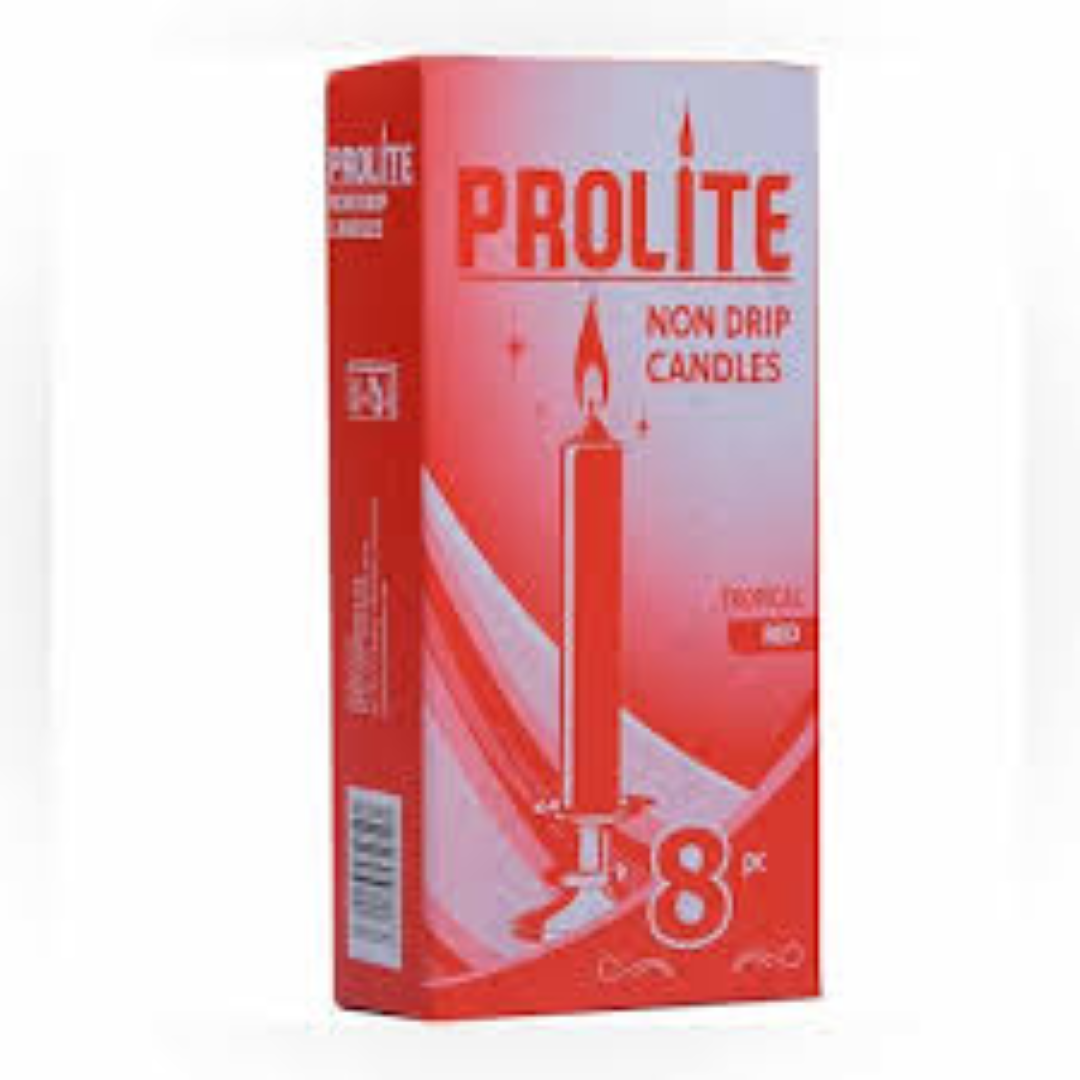 PROLITE TROPICAL CANDLE RED 8PC BOX